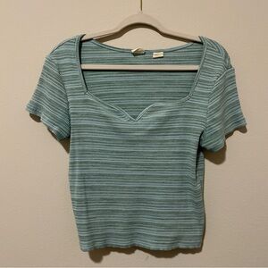 levi’s blue and green striped cropped top